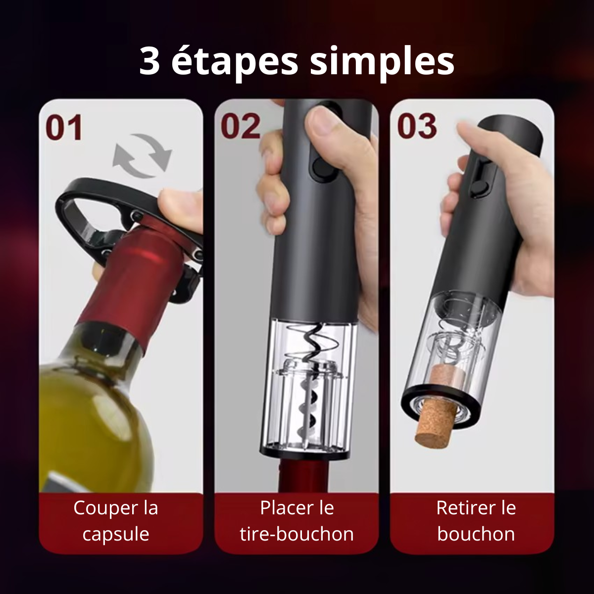 Coffret cadeau tire-bouchon électrique